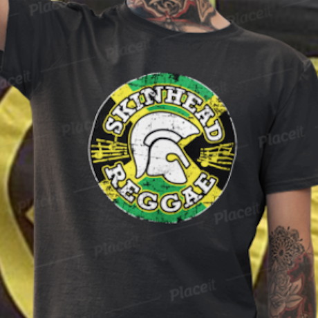 T-Shirt "Skinhead Reggae Emblem", schwarz (PoD)