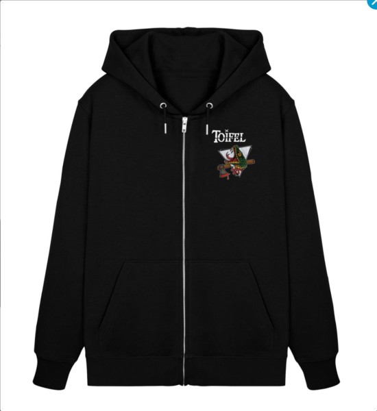 Kapuzenjacke/ Zip Hooded schwarz "Toifel - Für immer Euer Feind!" Größe S - 3XL