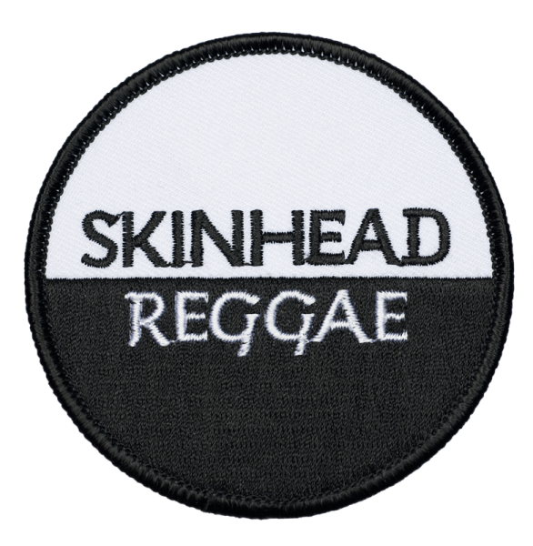 gestickter Aufnäher mit Kettelrand und Bügelfolie Skinhead Reggae