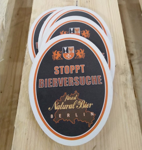 Bierfilz / Bierdeckel "Stoppt Bierversuche"