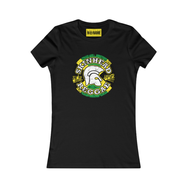 T-Shirt slim, schwarz "Skinhead Reggae Emblem" (Damen) -PoD-