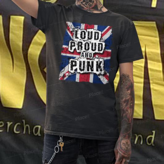T-Shirt "Loud, Proud & Punk", schwarz (PoD)-Copy